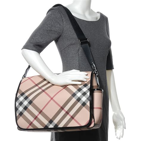 clean nova check burberry diaper bag|BURBERRY Nova Check Diaper Messenger Bag .